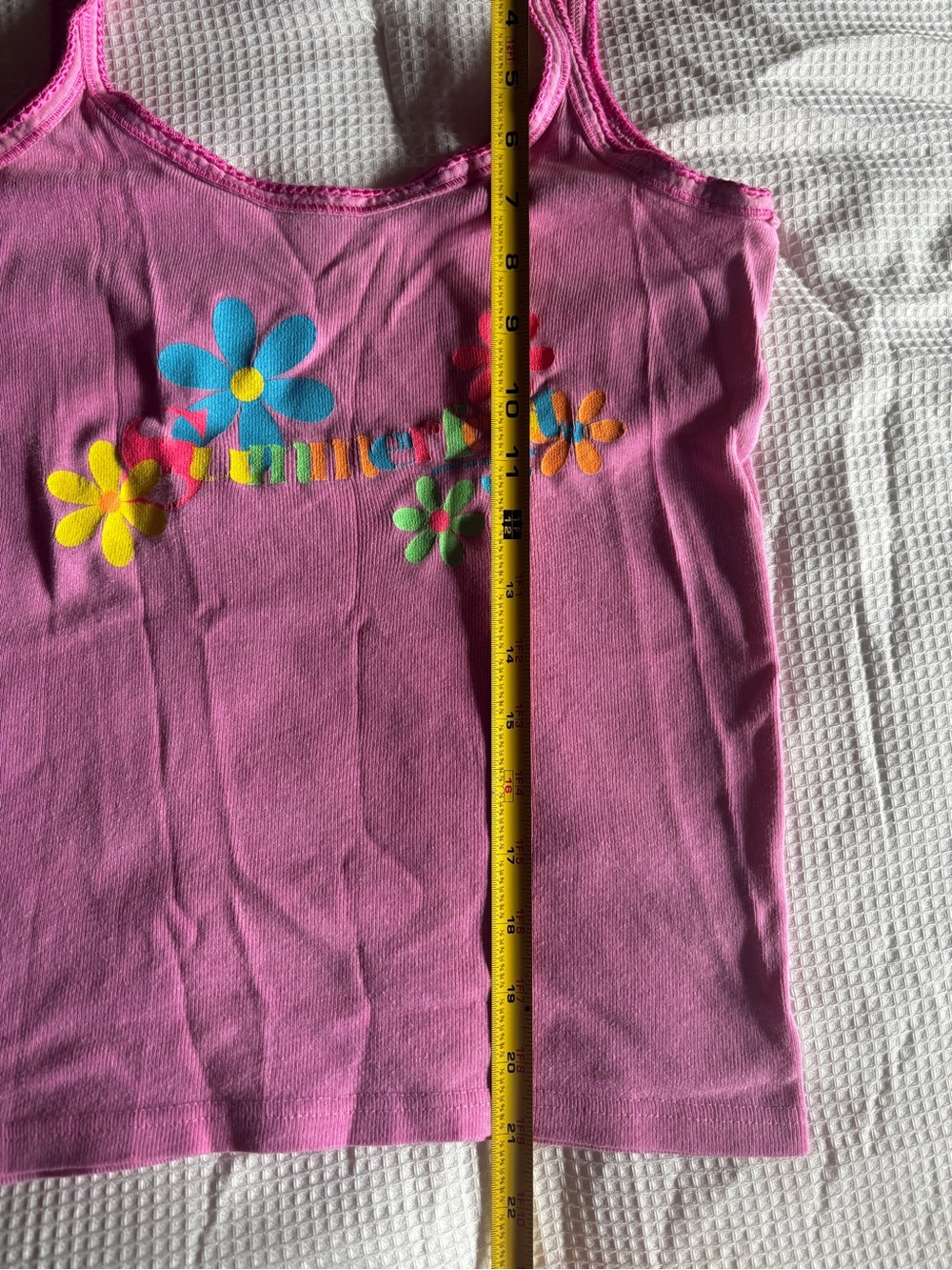 vintage y2k 90ssummer fest pink floral graphic cami tank top m festival grunge - Picture 6 of 6